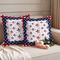 thumbnail image 2 of Independence Day Pillow Covers 2 Pack U.S. Flag Themed Cartoon Five-Pointed Star Pillowcase Waterproof Outdoor Throw Pillow Cover for Patio Garden Square Cushion 20”x20”, 2 of 9