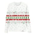thumbnail image 4 of HOMBOM Womens Tops Long Sleeve Christmas Pullover Red Snowflakes Crewneck Ugly Plus Size T Shirts for Ladies, 4 of 4
