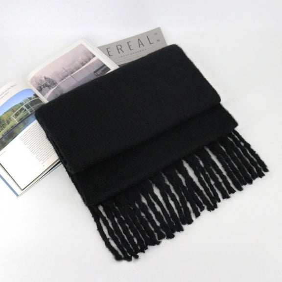 FNGZ 1 Scarf, Black Scarf, Glory Max Unisex Plain Solid Color Winter Scarf Feel Soft Classic 90