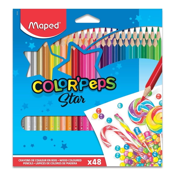 Lápices de Colores Maped Color'Peps Triangulares Paquete de 48 Colores Vibrantes