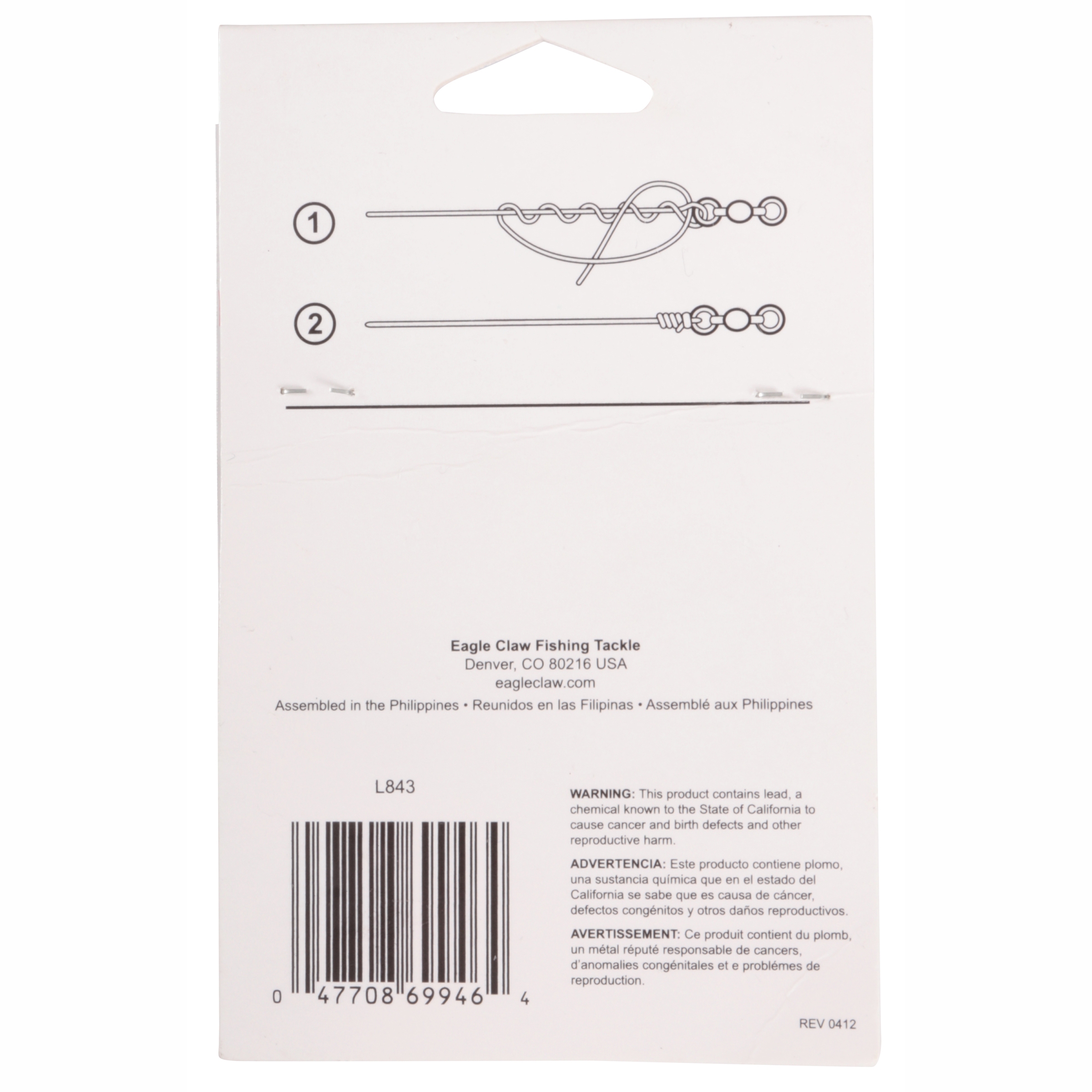 Eagle Claw Fishing, L843 Lazer Sharp Single Drop Rigs, Qty 2.