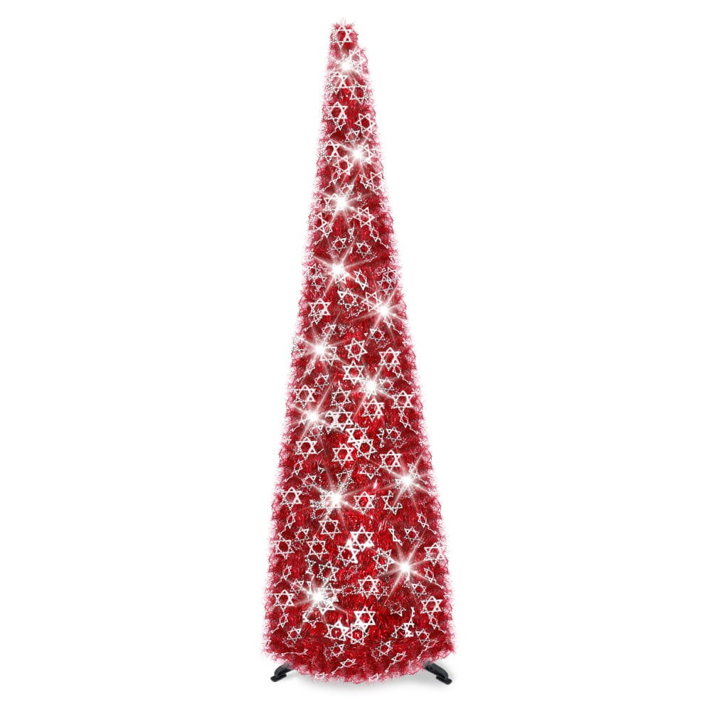 5 Ft Pop Up Christmas Trees with Shiny Sequins, Collapsible Easy