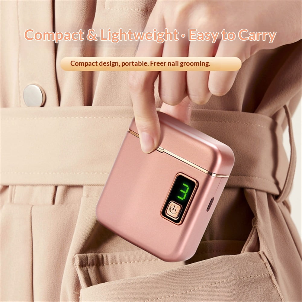 Electric Nail Clipper with LED Light, USB Rechargeable Nail Trimmer, 3-Speed Fingernail Manicure for Baby, Kids, Seniors, and Adults - Perfect for Elderly Nail Care