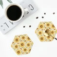 thumbnail image 5 of Pofeuu Watercolor With Sunflowers Print Leather Coasters Set of 6, Round Cups Mugs Mat Pad for Home Kitchen Heat Resistant Drink Coasters,Hexagon, 5 of 7