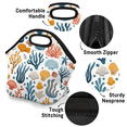 thumbnail image 4 of Herdesigns Starfish and Seashells Neoprene Lunch Bag, Beach Coastal Nautical Insulated Lunch Box for Women Men Washable Lunch Tote Soft Lunch Container With Zipper for Work Picnic Travel, 4 of 7