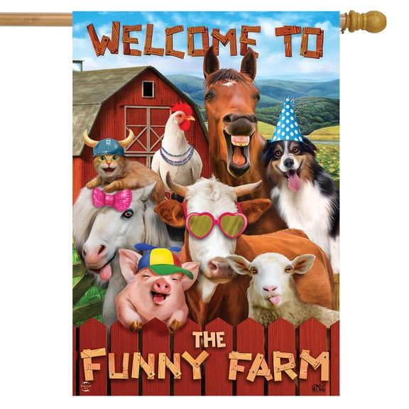 Briarwood Lane Funny Farm Summer House Flag