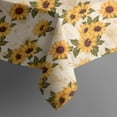 thumbnail image 5 of Beige Sunflower Cluster Pattern Square Tablecloth,Waterproof Square Table Cover,Wipeable Spillproof Washable Table Cover for Home Kitchen Party Decor 52"x52"(132x132cm), 5 of 6