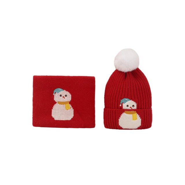 Sombrero de invierno para niños Sombrero Para Niños Gorras Unisex De Dibujos Animados Para Invierno Navidad Niños Muñeco De Nieve Rojo Muñeco de nieve rojo Magideal Sombrero de invierno para niños