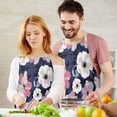 thumbnail image 3 of Pioneer Flower Floral Print Pattern Apron-Garden Aprons for Women with Pockets-Cotton Linen Waterproof Kitchen Cooking Gardening Aprons Adjustable for Kitchen,Cooking,BBQ and Salon 33x27 Inch, 3 of 7