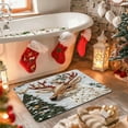thumbnail image 4 of Christmas Reindeer Doormat Woven Design Diatom Mud Bathroom Mat Holiday Decor Entryway Rug Non Slip Floor Mat 24x16 Inches, 4 of 5