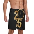 thumbnail image 2 of Kdxio 2025 Happy New Year Print Mens Sleep Shorts Bottoms Soft Comfy Pajama Wear Pants with Drawstring Pockets, 2 of 5