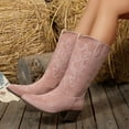 thumbnail image 2 of UngA Cowboy Boots Women Pointy Toe Women's Western Boots Cowgirl Boots Mid Calf Boots Pink,Size 8, 2 of 7