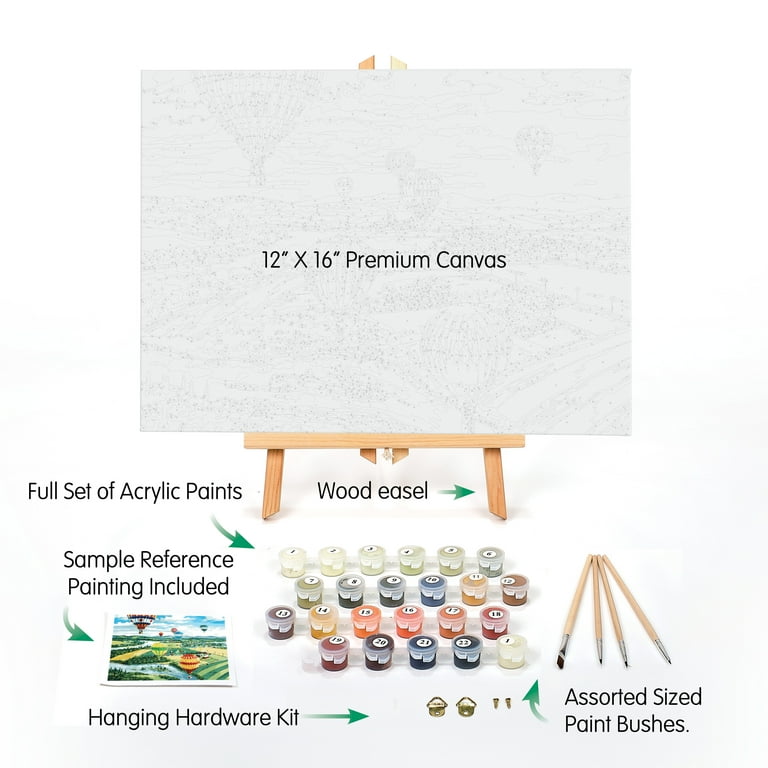 Paint by Numbers for Adults Beginner: Complete DIY Kit on Canvas - Ledg, Size: 12 x 16 Framed