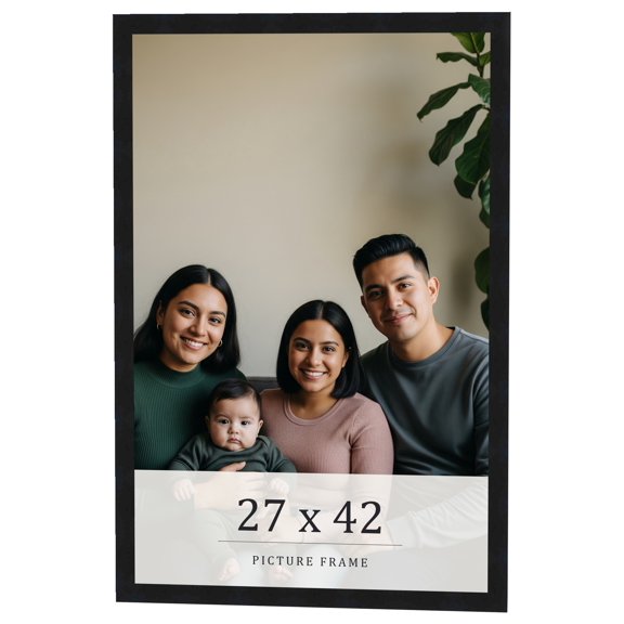 27x42 Frame Black Real Wood Picture Frame Width 0.75 inches | Interior Frame Depth 0.5 inches |