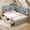 Gray, variant on Farmhouse Twin Daybed With Bookcase & Charging Station Corner Bed Frame With Led Lights & 2 Storage Drawers