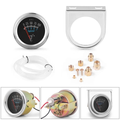 2''52mm Universal 12v Mechanical 0-7 kg/cm²,0-100 PSI Oil Pressure Gauge Kit