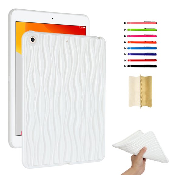 Case for iPad 10.2" 2021/2020/2019, Luxury Slim Fit TPU Back Protective Shock-Absorption Corner Protection Lightweight Soft Cover for iPad 7th/8th/9th Generation, White