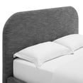 thumbnail image 6 of Keynote Upholstered Fabric Curved King Platform Bed in Heathered Weave Slate, 6 of 9