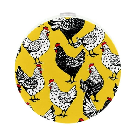 

LED Night Light Lamp with Smart Sensor Dusk to Dawn Sensor 2-Pack for Bedroom Bathroom Hallway White 0.5W Plug-in Chicken Hen Animal Cartoon Art Abstract Yellow