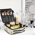 thumbnail image 5 of FORMRS Travel Makeup Bag Large Capacity Train Case Cosmetic Organizer with Adjustable Dividers, Birds Sunflowers, 5 of 8