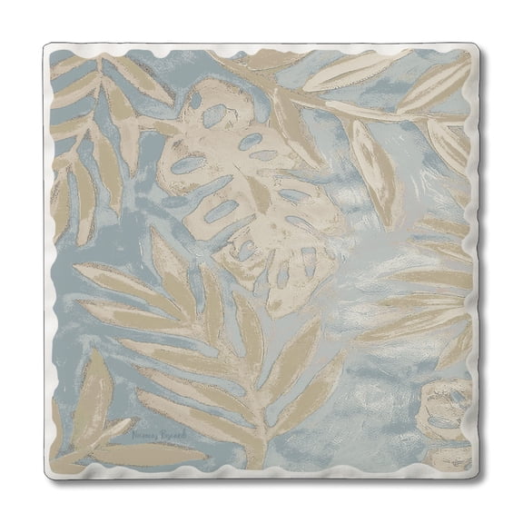 Thirstystone Coastal Leaves Tumbled Tile Stone Coaster Create Your Own Set