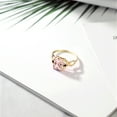 thumbnail image 4 of Gem Stone King 18K Yellow Gold Plated Silver Peach Simulated Morganite and Black Diamond Ring for Women (2.03 Cttw, Size 9), 4 of 5