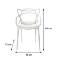 thumbnail image 3 of Sillas de Comedor EKE Life Home Set de 4 Nealtican Exterior Interior PVC blanco GC015, 3 of 8