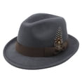 thumbnail image 2 of Mens Cowboy Hat Straw - Explore Stylish Cowboy Hats For Men Thick Wool Fedora With Feather For Outdoor Leisure,Grey,M, 2 of 3