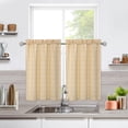 thumbnail image 2 of Farmhouse Curtains for Windows Kitchen Bedroom Boho Gingham Linen Window Curtains (Yellow, 26"W x 24"L ), 2 of 7