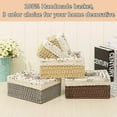 3Piece Wicker Storage Basket， Storage boxes with Removable Liner，Woven