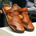 thumbnail image 3 of SHENGXINY Summer Sandals Men Leather Classic Roman Sandals 2022 Slipper Outdoor Sneaker Beach Rubber Flip Flops Men Water Trekking Sandals, 3 of 5