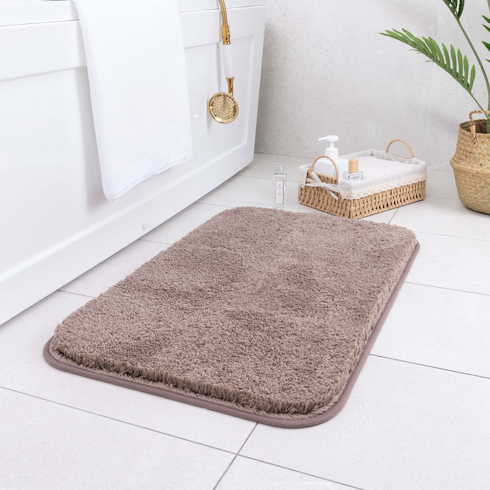 Carvapet Non-Slip Bath Mat Microfiber Soft Bathroom Mats, 20"x 59 ...