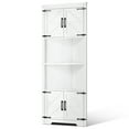 thumbnail image 1 of Armario de almacenamiento de esquina VEVOR de 68" con 4 puertas de madera y estantes ajustables en color blanco, 1 of 9