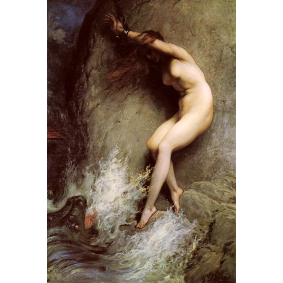 24x36 gallery poster, Andromeda, by Gustave Dore 1869