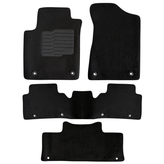 ecoMats Carpet Floor Mats for 2019 to 2024 Nissan Armada - Front, Rear and 3rd Row - Black