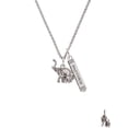 thumbnail image 2 of Delight Jewelry Silvertone Elephant with Baby Silvertone Mother Daughter Bar Charm Necklace, 23", 2 of 4