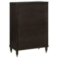 thumbnail image 3 of Amber Tall Dresser Chest, 5 Drawers, Metal Knobs, Tapered Legs, Brown Wood, 3 of 6