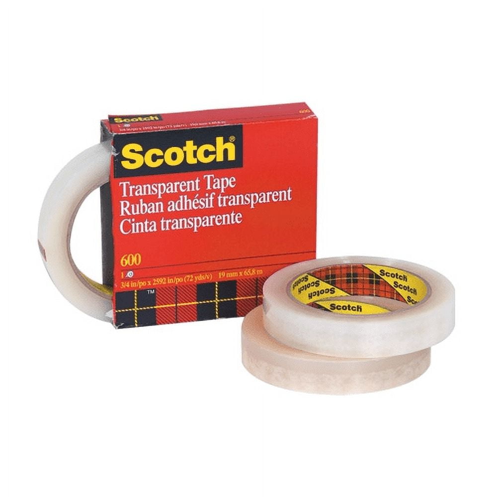 Scotch 600 Transparent Tape 1" X 72 Yard (12 Pack)