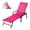 Pink, variant on SHOUFTW Outdoor Folding Lounge Chair, Portable Adjustable Recliner with Pillow for Pool Patio Beach, Red