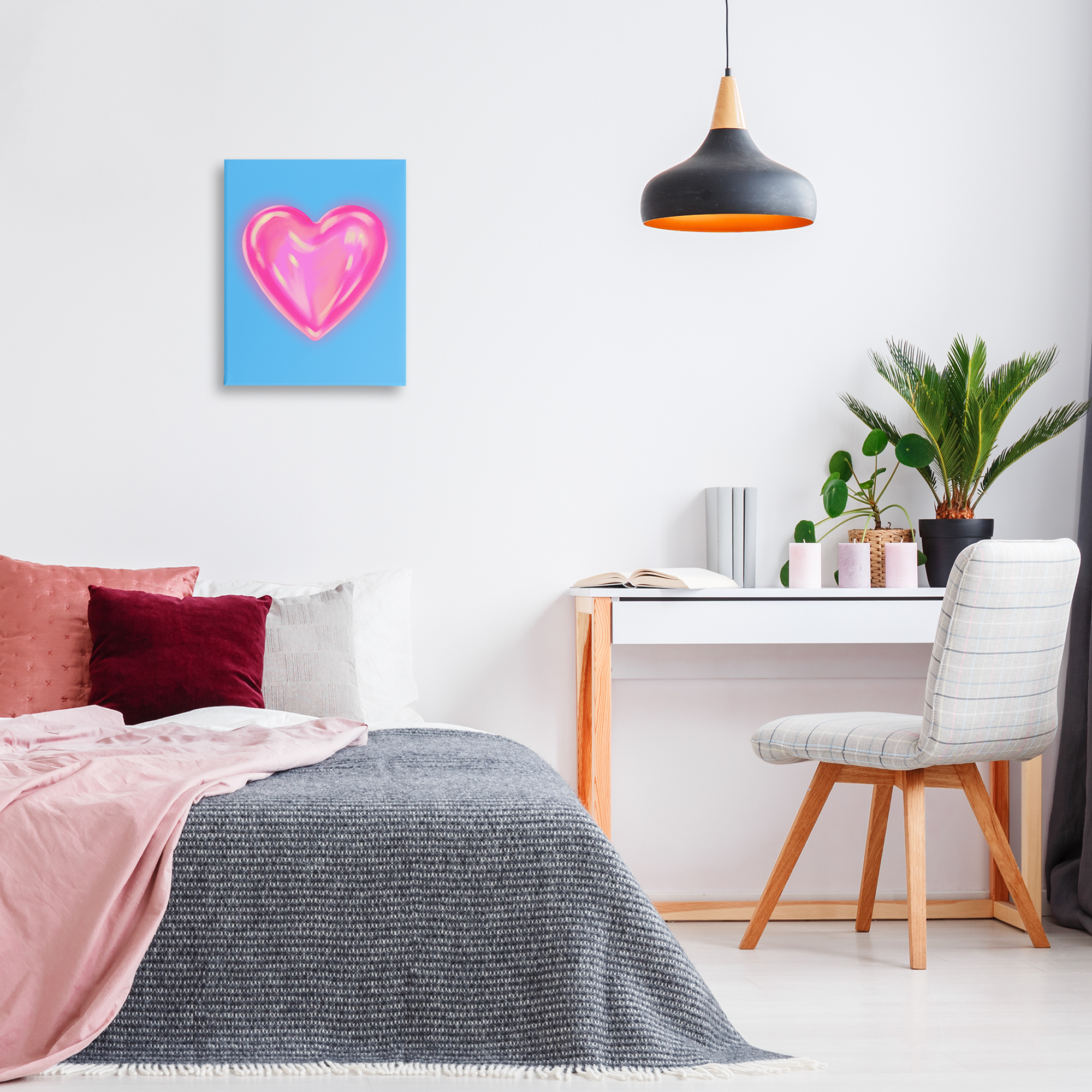 Stupell Industries Watercolor Sculptural Heart Abstract Painting Wrapped Canvas Art Print Wall Art, 16 x 20