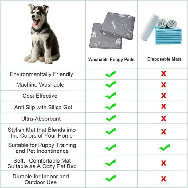 Mgfed 2 Pack Pee Pads For Puppy Training Whelping Pads Rounded Corners Washable Reusable Waterproof Sanitary Potty Protector Dog Mat Pet E