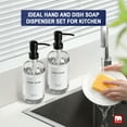 thumbnail image 4 of GM GMISUN Glass Soap Dispenser, Clear Hand and Dish Soap Dispenser Set with Labels - 2 Pack, 4 of 7