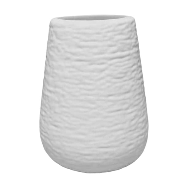 Jarrón de plástico para flores secas Pampas White de 25 cm de alto, jarrón decorativo para mesa de centro, mesa de comedor, escritorio de oficina o estante, ligero e irrompible, decoración para el