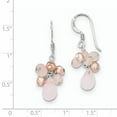 thumbnail image 3 of Sterling Silver Rose Quartz/Pink Freshwater Cultured Pearl Earrings, 3 of 3