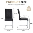 thumbnail image 2 of 5-Piece 70" Glass Dining Table set, Tempered Glass Tabletop with OC Shape Frame & Stainless Steel Base, 4 PU Cantilever Chairs with Stainless Steel Legs, 2 of 7