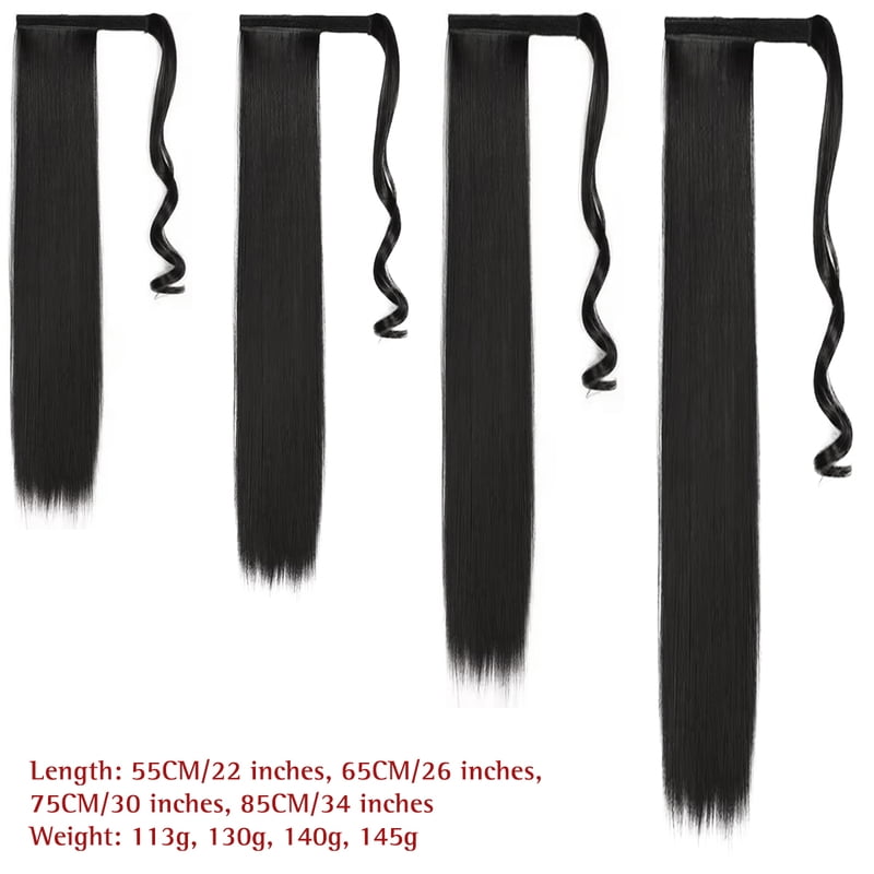 DIFEI 22-34 Inch Synthetic Long Straight Ponytail Wig Straps Wrapped Around Woman's Ponytail Natural Ponytail Hair Extension