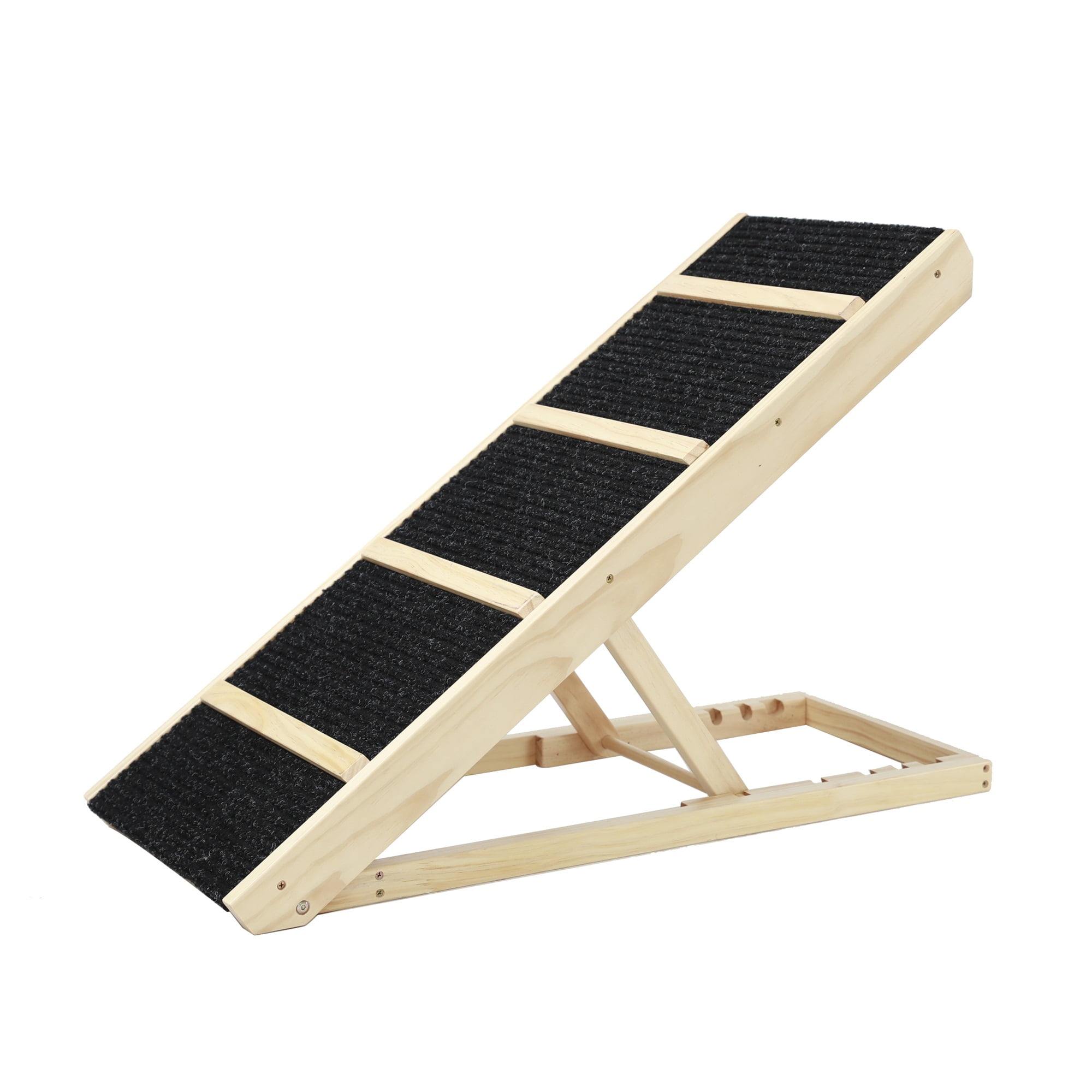 Pefilos 25" Wood Pet Stairs, Multi-Level Bed Window Perch Seat Platform Folding Portable Dog Cat Bed with Removable Step Dog Ramp for Car, Bed, Brown Pefilos 25" Wood Pet Stairs, Multi-Level Bed Window Perch Seat Platform Folding Portable Dog Cat Bed with Removable Step Dog Ramp for Car, Bed, Brown