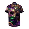 thumbnail image 4 of JURANMO Lightening Deals Mens Bowling Shirts Funny Carnival Print Tshirt Casual Lapel Button Up Holiday Beach Tops Multicolor 4XL, 4 of 6