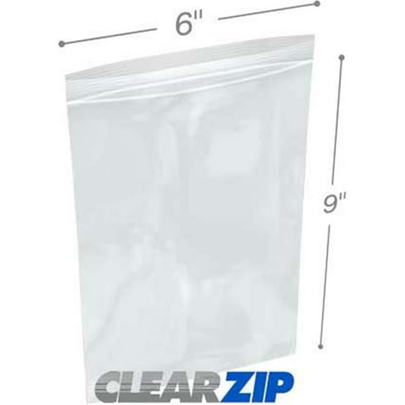 International Plastics CZ20609 6 x 9 in. ClearZip Lock Bags, 0.002 Gauge - Case of 1000