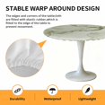 thumbnail image 6 of Sage Green Marble Elastic Fitted Round Table Cover Abstract Waves Cloud Waterproof Outdoor Tablecloth for Holiday Party, Picnic, Patio & Dining Fits Tables Up to 55"-60", 6 of 8